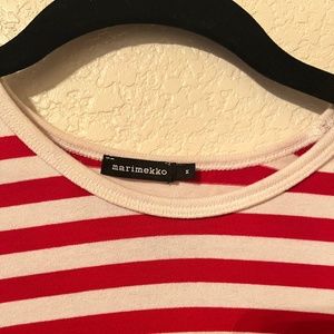 MARIMEKKO Striped Crew Neck T Shirt Size M